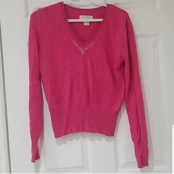 American Eagle Pink Bedazzled Sweater - Picture 1 of 4